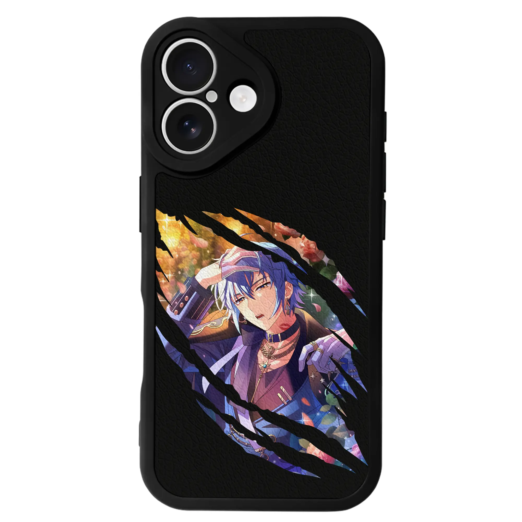 あんさん ぶる グッズ fine 伏見弓弦 - IPhone 16シリーズ対応 ・ シリコンスマホケース ・ レザー調 ・ 高精度フィット ・ 耐衝撃 ・ ワイヤレス充電対応 ・ 精密カット